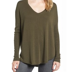 NWT Women's Chelsea28 Everyday V-Neck Sweater, Size X-Small - Green